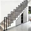 FUOIDYE Ringhiera per Scale Interne, Parapetto Scala Interna, Corrimano per Scale forma di U, Ringhiera in ferro per Ville, Balconi, Corridoi Corrimano Ferro Battuto (C-Nero, 75cm)