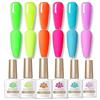 BORN PRETTY Smalto Semipermanente Kit Neon, Fluorescente verde arancio viola flaconi in tinta unita per smalto UV Set da 10 ml Soak Off Nail Art Gel Polish