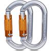 SOB Moschettone da Arrampicata, Moschettoni per Servizio Pesante con Cancello a Vite Moschettoni per Arrampicata, Doppia, Campeggio Altalena Amache (22KN 2Pack)