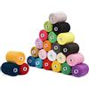 Curtzy Set Rocchetto Filo per Macchina da Cucire Poliestere (24pz) - Bobine per Macchina da Cucire da 6 cm con 914 m di Filo da Ricamo - Kit Filo da Cucito in 24 Colori per Ricamo a Mano e Macchina