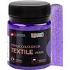 Decola | Colori per Tessuti Permanenti | Glitter Viola | Vernice Atossica e Resistente ai Lavaggi | da Nevskaya Palitra