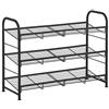 SONGMICS Scarpiera a 3 Ripiani, Scaffale Portascarpe Impilabile, fino a 12 Paia, Acciaio, 68,5 x 27,5 x 49,5 cm, per Tacchi Alti, Scarpe da Ginnastica, Pantofole, Ingresso, Nero LMR066B01