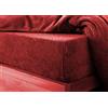Glamptex, lenzuolo con angoli in pile Sherpa, in flanella, 30 cm, per letto singolo, matrimoniale, king size, super king (rosso, matrimoniale)