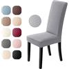 Eozakavod Coprisedie con Schienale 2 Pezzi Bi-Elastico Moderno Coprisedia Elasticizzato spandex Coprisedia Copertura della Sedia Lavabile Estraibile Coprisedia Sala da Pranzo(Jacquard-Grigio Argento, Set di 2)