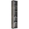 MaMa Store Mobile Colonna Libreria Montata Reversibile Sospesa a Giorno, Quattro Ripiani in Legno, 30 X P. 22 X H. 160 Cm, ingegnerizzato, Grigio Cemento