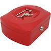 Alco-Albert 8410-12 - Cassetta portamonete piccola con serratura, cassetta con vassoio per il conteggio delle monete, 2 chiavi, 205 x 160 x 85 mm, rosso