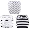 ALVABABY Nuoto Pannolini 3 pz Bambino Neonato Snap One Size Riutilizzabile Regolabile 1-3 Anni ragazzo Ragazza 3ZSWY01-IT