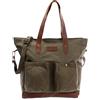 LECONI XL Shopper Borsa in vera pelle in stile vintage e canvas Borsa da weekend Borsa a tracolla Borsa da donna grande unisex Borsa a spalla Bagagli a mano 35x39x20cm verde LE0040-C