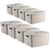 IDEA HOME Set di 8 Scatola di Immagazzinaggio - Contenitori di Plastica per lo Stoccaggio - Scatola di Plastica Organizzatore Cestini - Scatole con Coperchio per il Bagno Scaffale, 28L