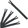 Trimz 15 cm (~ 6) Nero One Way End Stop Zip con 4 mm Denti x 5 Pezzi, Poliestere, 5 unità