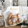 Loussiesd Coperta in pile con motivo gatto per bambini, per ragazzi, per adulti, ragazzi, ragazze, in stile 3D, coperta in peluche, per amanti del gatto, coperta sfocata per divano letto e camera da letto per