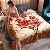 Zoomlie Raschel - Coperta invernale in peluche spessa, a doppio strato, calda, ponderata, morbida, soffice, rossa, per letto matrimoniale, divano, poltrona, copriletto e divani (stile 9,150 x 200 cm