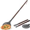 Mimiuo Onlyfire Pala per Pizza Forata, 8 Pollici Palino per Pizza in Alluminio Anodizzato Duro con 96 cm Manico in Legno Isolante Rimovibile per Qualsiasi Forno de Pizza da Esterno o Interno
