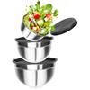 Robin Goods® Set 3 ciotole inox con coperchi