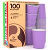 Baciato Caffè 100 Bicchieri in Carta 200ml Acqua Ecologici Biodegradabili Monouso Lilla