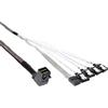 InLine 21977 Cavo Mini SAS, SFF-8643 a 4X SATA e Side Band, 0.5 m, Connettore 90°, Nero