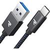 RAMPOW Cavo USB Type-C 2M, Cavo USB C 3A, Cavo iphone 15, USB A a USB C Ricarica Rapida QC 3.0 Nylon per iPhone 15/15 Pro/iPad Pro/Air, Samsung S22/S21, Xiaomi, Huawei, OnePlus - Grigio