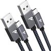 RAMPOW Cavo USB Type-C [2Pezzi, 1M], Cavo USB C Ricarica Rapida 3.1A QC 3.0, Compatibile per iPhone 17/16/16 Pro/15/15 Pro, Samsung S22/S21/S20, Huawei, Xiaomi - Grigio Siderale