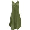 GURU SHOP Gonna salopette da donna in cotone, verde oliva, 46
