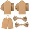 G2PLUS 100 PCS Etichette Regalo,Etichette in Carta Kraft,5x10CM Tags Regalo con Spago in Juta da 20M per Matrimoni,Compleanni,San Valentino e Artigianato