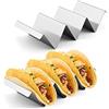 PIQIUQIU Porta Taco, Confezione da 2 in Acciaio Inossidabile 304 con Manici, Porta Tortilla Lavabile in Lavastoviglie per Tacos Sandwich Contenitori Salsiccia