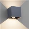Klighten Lampada da esterno, 12W Applique da Parete con sensore di movimento per luci esterni/interni Lampada da parete con fascio regolabile IP65 Impermeabile 4000K, Antracite