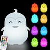 Glinrui Grande Luce Notturna per Bambini pinguino Lampada da comodino in silicone portatile, Luci a LED per camerette 9 colori luce da notte, decorazione della stanza, regalo per adolescenti - Grande