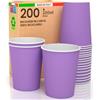 Baciato Caffè 200 Bicchieri in Carta 200ml Ecologici Biodegradabili Monouso Made in Italy Asporto Bevande Calde Acqua Colorati Lilla - Prodotto e Confezionato in Italia