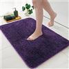 MIULEE 1 Pezzo Tappeto in Microfibra 4 CM Lungo Anti-scivolo Assorbimento dell'acqua Morbido Tappetino da Bagno per Porte d'ingresso Corridoio Doccia Soggiorno 50X80 CM Viola scuro
