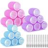 AiQInu 30 Pezzi Bigodini Grandi Set, Include 18 Pezzi Bigodini Per Capelli E 12 Clip A Becco D'Anatra, Bigodini Per Capelli Lunghi Corti Fai Da Te Per Donne E Bambini (40, 30, 20mm)