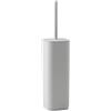 Gedy Seventy Ekoplà Scopino Bagno WC, Materiale Plastica Riciclata, Scopino WC Colore Bianco Opaco, Scopino Bagno da Appoggio con Ciuffo in Setole Nere di Nylon, Dimensioni L9xP9xH38,8cm Peso 240gr
