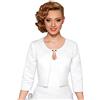 Nina Brautmoden Giacca da sposa in raso bolero da sposa per donna XS Bianco