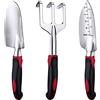 FANHAO Set Attrezzi da Giardino 3 Pezzi, Utensili Manuali, Ergonomica | Include cazzuola, paletta e rastrello, strumenti resistenti, ideali pper coronare quel compleanno, le vacanze, san valentino