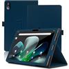 Envibe Custodia per Acer Iconia Tab M10, 10 inch, Cover Tablet Acer Iconia Tab M10, Copertura Protettiva Pieghevole con Supporto per Matita e Cinturino da Polso, Protezione Completa. (Blu)