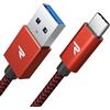 RAMPOW Cavo USB Type-C 2M, Cavo USB Type-C Ricarica Rapida 3.1A QC 3.0, Cavo USB C USB2.0 Compatibile per iPhone 15/15 Pro, Samsung S22/S22/S21/S20/S10, Xiaomi, OnePlus - Rosso