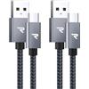 RAMPOW Cavo USB Type-C [2Pezzi, 2M], Cavo USB C Ricarica Rapida 3.1A QC 3.0, Cavo iphone 15 per iPhone 15/15 Pro, Samsung S22/S21/S20/S10/S9/S8, Huawei, Xiaomi, OnePlus - Grigio Siderale