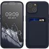 kwmobile Custodia Compatibile con iPhone 15 Cover - Back Case Cellulare con Slot Porta Carte - Morbida in Silicone TPU blu scuro