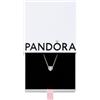PANDORA Timeless Collier con cuore in rilievo in argento Sterling con zirconi cubici trasparenti, Collana