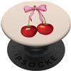 Pink Bow Aesthetic Co. Ciliegia Fiocco Rosa Coquette Soft Girl Estetica PopSockets PopGrip Adesivo