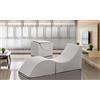 Talamo Italia Andreina Pouf Clever, trasformabile in Chaise Longue, Ecopelle, 50x70x50 cm, Made in Italy, Bianco, Pelle Sintetica, Singolo