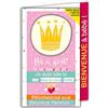 AFIE Biglietto porta banconote congratulazioni nascita bambina principessa zip giorno mese anno di nascita 2023 2024 2025 2026 2027 busta rosa 12x17,5cm It's a girl Corona Benvenuto 66-1031-B