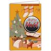Afie Cartolina Calda Natale Collage in Rilievo del Testo Lucido con Busta Bianca 12 x 17,5 cm - Decorazione scandinava nordica Albero Pacchetti Regali Calze Cavallo Cestini Illustrazione Migliori Auguri