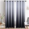 Yakamok Tende oscuranti con occhielli, in poliestere, isolate termicamente, per soggiorno/camera da letto (nero, 2 pannelli, 132 x 213 cm)