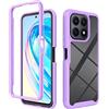 COMAKU Cover per Honor X8a, Trasparente PC Rigido Antiurto 360 Gradi TPU Silicone Custodia Protezione Bumper - Viola Chiaro