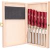 KIRSCHEN Werkzeuge 1103000 | Set di 6 scalpelli con manico in plastica in scatola di legno, composto da 6 + 10 + 12 + 16 + 20 + 26 mm