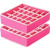 Yorgewd Organizzatori per cassetti - Confezione da 2 divisori pieghevoli per armadi, organizer per armadi, scatole per calze, cravatte, biancheria intima (rosa)