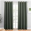 PONY DANCE Tende Oscuranti per Interni Tende Termiche Tende Camera da Letto Tenda Oscurante ad Anelli Tende Moderne per Soggiorno 2 Pezzi L 140 x A 220 cm, Verde Grigiastro