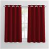 PONY DANCE Tende Oscuranti per Finestre Piccole Tenda Natalizie per Casa e Camera da Letto Curtains Termiche con Anelli Cameretta Bambini 2 Pezzi L 140 x A 145 cm, Rosso