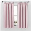 PONY DANCE Tende Termiche Cameretta Bambini 2 Pezzi Tenda per Finestre Piccole Oscurante con Fettuccia Curtains Termica Isolante Freddo 140x160 CM, Rosa Chiaro