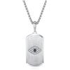 GAVU Collana da Uomo in Acciaio Inox con Ciondolo Targhetta Miliatre con Occhio di Allah 60cm